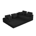 thumbnail image 6 of LiviNest Modular Sofa Bed for Small Apartments: 2-in-1 Space Solution - Daytime 4-Seat Sofa & Nighttime Guest Bed - Compressed Modular Design for Easy Moving & Modern Minimalist Corduroy Black, 6 of 6