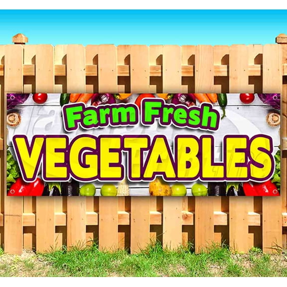 Farm Fresh Vegetables 13 oz Vinyl Banner With Metal Grommets