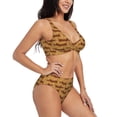 thumbnail image 2 of Wukai Dachshund Dog Puppy Women's Bikini Set Two Piece,wimsuit High Waisted V Neck Twist Front Adjustable Spaghetti Straps Bathing Suit-Small, 2 of 7