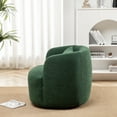 thumbnail image 5 of 34" Wide Green Bouclé Swivel Barrel Accent Chair with Pillow, Modern Upholstered Armchair, 5 of 10