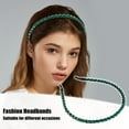 thumbnail image 3 of Unique Bargains 1 Pcs Hairband for Women Rhinestone Hair Hoop Headband 0.24 Inch Wide Green, 3 of 7