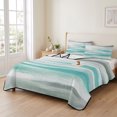thumbnail image 2 of Twin Quilt Set 68''x86'', Turquoise Gray White Lightweight Summer Bedspread Coverlet Set with 2 Pillow Shams, Country Abstract Ombre Mottled Breathable All Season Quilt Bedding for Dorm/Bedroom, 2 of 9