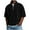 Black, variant on Waffle Shirts for Men Turtleneck Quarter-Zip Baggy Pullover Solid Color Casual Short Sleeve Tees Tops Size S to 3XL