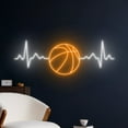 thumbnail image 2 of Handmadetneonsign Basketball Heartbeat Neon Sign, Basketball Wall Art Decor, Sport Wall Decor, 2 of 5