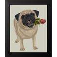 thumbnail image 2 of Fab Funky 12x14 Black Modern Framed Museum Art Print Titled - Pug and Rose, 2 of 5