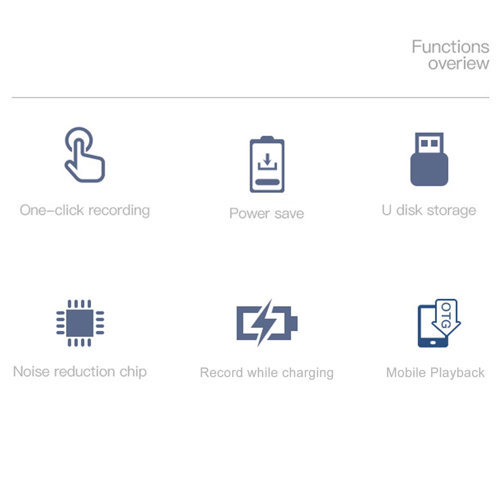 Mini Voice Recorder, USB Voice Recorder Smart Power Failure Auto Save