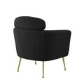 thumbnail image 2 of Black Faux Fur Fabric Accent Leisure Chair with Pillow Rest and Gold Chrome Legs, 2 of 3