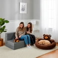 thumbnail image 2 of Sillón Plegable Matrimonial Atlas Gris Claro + Cama para Perro y Peluche de Oso, 2 of 5