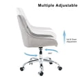 thumbnail image 4 of 360° Velvet Swivel Chair, Modern Adjustable Height Desk Chair with Chrome Legs and Comfy High Backrest, Vanity Chair with Elegant Pull Buttons Decor and Wrapped Design for Home, Office, 4 of 9