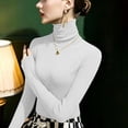 thumbnail image 2 of Kamentoy Womens Long Sleeve Shirts Basic Turtleneck Ribbed Thermal Underwear Tops | Slim Fit Base Layers Tee, Tight Undershirts, Going Out T-shirts, 2 of 5