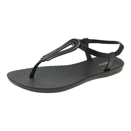 

EHQJNJ Sandals Women Women s Sandals Black Dressy Bohemian Style Comfortable Ladies Shoes Casual Strappy Sandal Summer Flat Clip Open Toe Summer Slippers