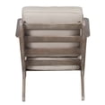 thumbnail image 4 of Amber Accent Chair, Handcrafted Washed Ash Gray Mango Wood, Beige Fabric Cushions, Angled Legs, 4 of 5