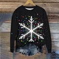 thumbnail image 4 of Xdegoge Christmas Sweatshirt for Women Long Sleeve Snowflake Printed Pullover Tops Crewneck Drop Shoulder Funny Shirts 2025 Winter Festiva Casual T-Shirts Family Party Fashion Blouse, 4 of 6