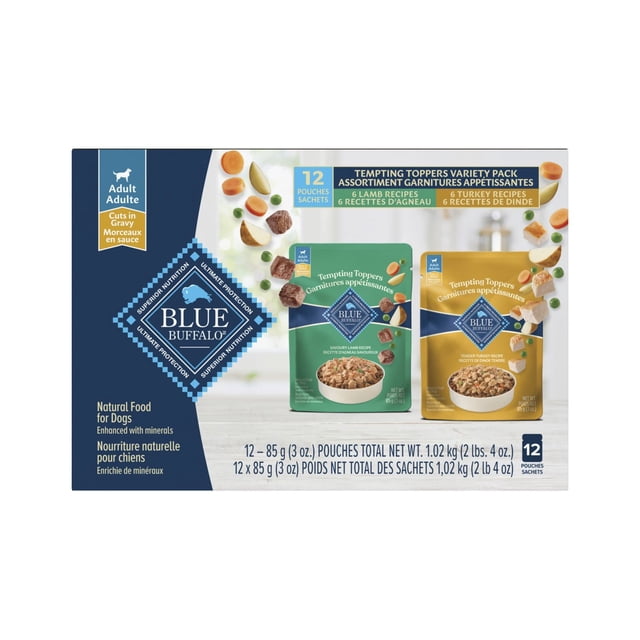 Blue Buffalo Tempting Toppers Natural Wet Dog Food Topper Variety, Lamb & Turkey Dinner 100g