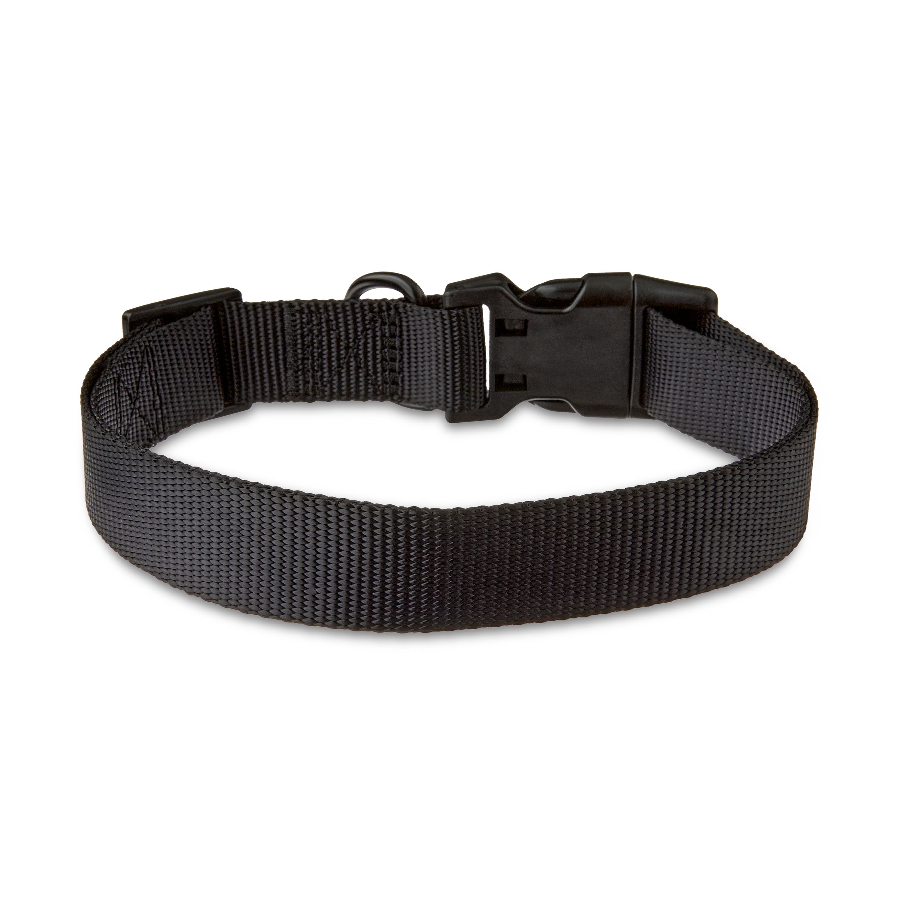 Vibrant Life Solid Polyester Adjustable Dog Collar, Black, L