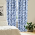 thumbnail image 3 of Ambesonne Dutch Window Curtains, Delft Style Folk Art Floral, Each 28" W x 63" L, Lavender Blue and White, 3 of 5