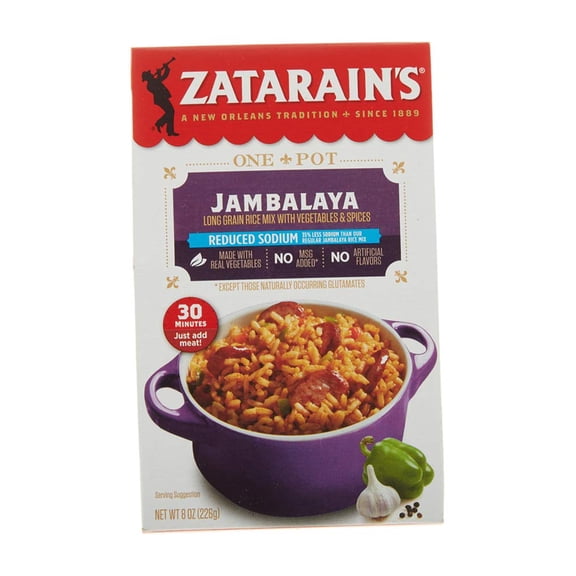 Zatarains Reduced Sodium New Orleans Style KKS1 Jambalaya Mix, 8 oz