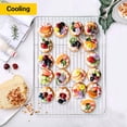 thumbnail image 5 of Stainless Steel Roasting & Cooling Rack, Sheet Oven-Safe Baking Tray with Multiple Welds, Thick Wire Grid, Oven & Grill Safe,39x29x1.5cm, 5 of 6