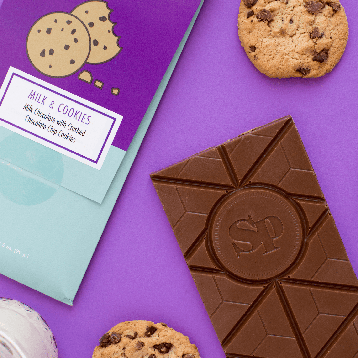 Sugar Plum Chocolates Milk and Cookies Chocolate Bars Milk Chocolates 5 Count 17.5 oz