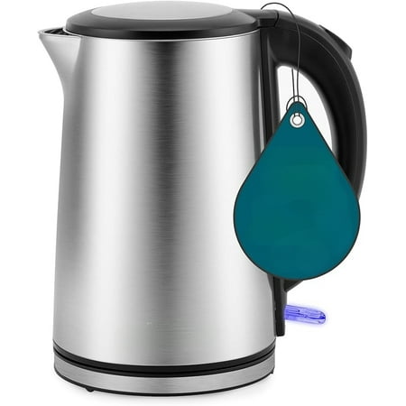 Electric Kettle, Cool-Touch Double Wall Stainless Steel Insulated, Automatic Shut Off & Boil-Dry Protection, Durable Tea Kettle Boiler & Heater, 1.5L/1500W, Silver