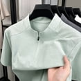 thumbnail image 7 of Mens Golf Polo Shirts Summer Short Sleeve 1/4 Zip Tops Moisture Wicking Casual Tennis Activewear Green, 7 of 7
