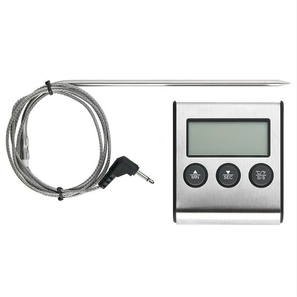 Termómetro para barbacoa, temporizador digital para horno, termómetro para carne, temporizador de cocina de acero inoxidable para cocinar sidaley HA004780-00B