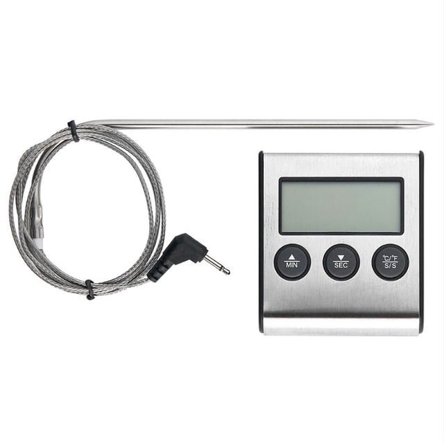 Termómetro para barbacoa, temporizador digital para horno, termómetro para carne, temporizador de cocina de acero inoxidable para cocinar Sweethay HA004780-00B
