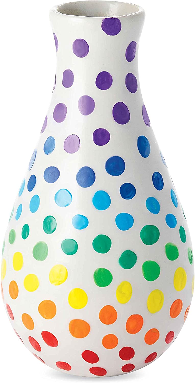 MindWare Paint Your Own Porcelain Vases & Bowls Kids Painting Kit Set of 2, Porcelain Paint Kit with Art Supplies, Includes 3 Bowls, 3 Vases, 24 Paints, 2 Paintbrushes and Painting Guides
