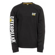 Caterpillar Men's Trademark Banner Long Sleeve Tee Shirts with Center Back Neck Wire Management Loop and CAT Logo, Black, 2X Large