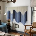 thumbnail image 2 of Macrame Wall Hanging Large Blue Dip Dyed Fiber Art Tapestry, Handmade Boho Wall Decor for Living Room Bedroom, Macrame Wall Art 57" W x 39" L, 2 of 7