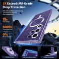 thumbnail image 4 of 3 in 1 Magnetic Phone Case for Samsung Galaxy S24 Ultra [2X Screen Protectors] (Glitter Clear), 4 of 9