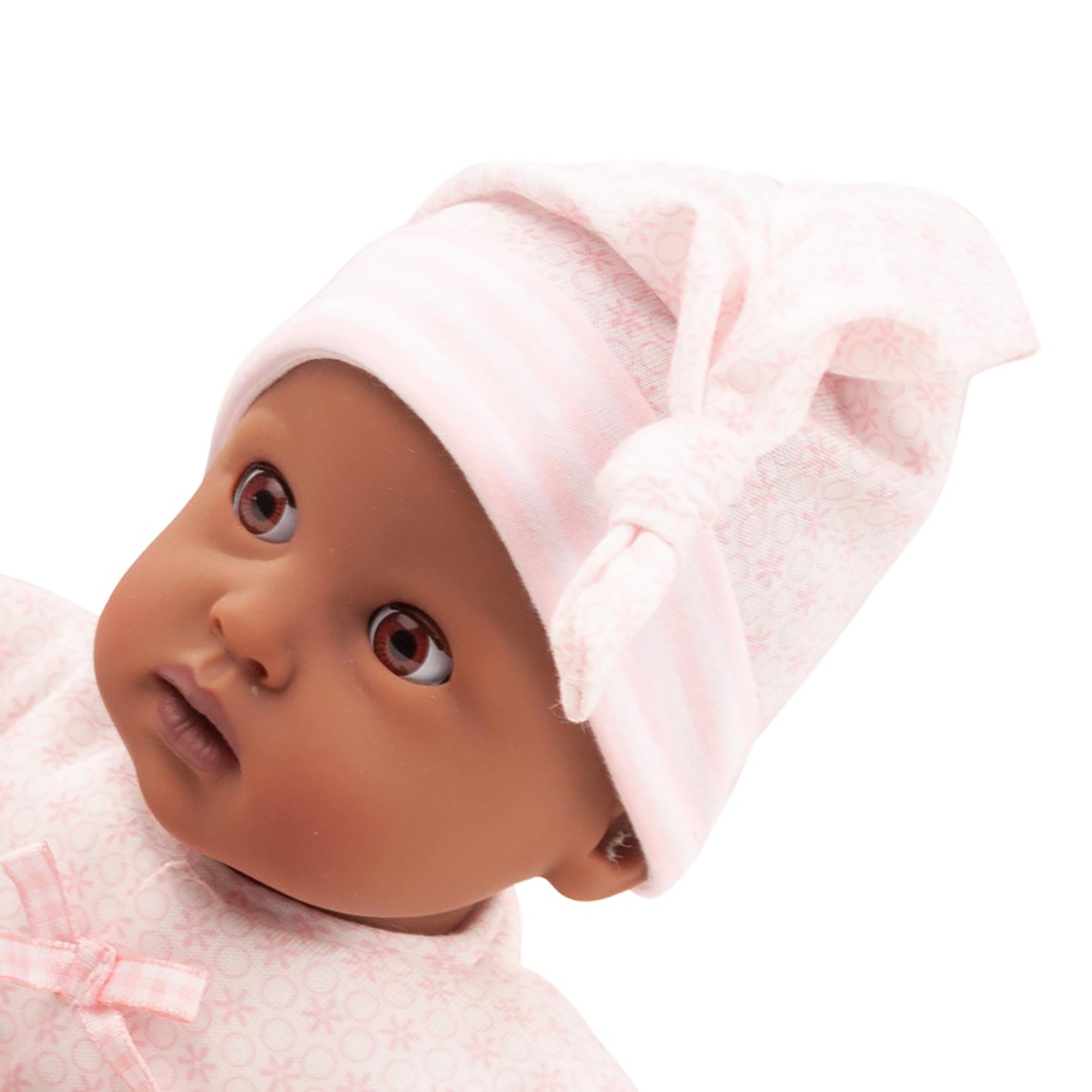 Gotz: Muffin To Dress Baby: Cutie - 13" African American Doll, Soft Pink Floral Outfit & Sock Hat, Soft Body, Sleepy Eyes, Collectible Toy, Kids 18mo+