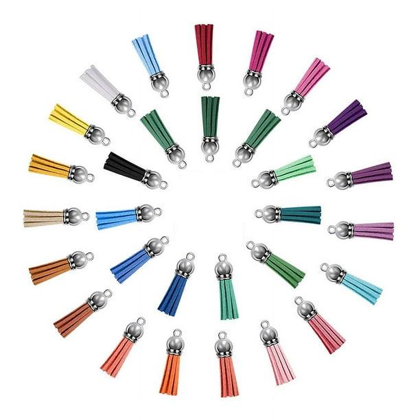 Kit de llavero con borlas, 200 Uds., llavero acrílico en blanco, juego de llaveros redondos en blanco, artesanía Superior Jadeshay A
