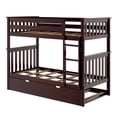 thumbnail image 4 of Max & Lily Solid Wood Twin over Twin Bunk Bed with Storage Trundle for Kids, Espresso, 4 of 12