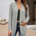 thumbnail image 2 of DHFJKG Women Long Cardigan Sweater Soft Knit Solid Color Open Front Curved Hem Mid-Length Outerwear Elegant Casual Loose Fit Fall Winter Versatile Coat, 2 of 8