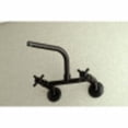 thumbnail image 2 of Kingston Brass Concord 8-Inch Adjustable Center Wall Mount Kitchen Faucet, Matte Black, 2 of 5