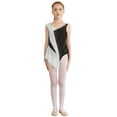 thumbnail image 4 of Aiihoo Kids Girls Shiny Rhinestone Mesh Leotard Splice Figure Skating Jumpsuit Gymnastics Leotard Dress White 6, 4 of 6