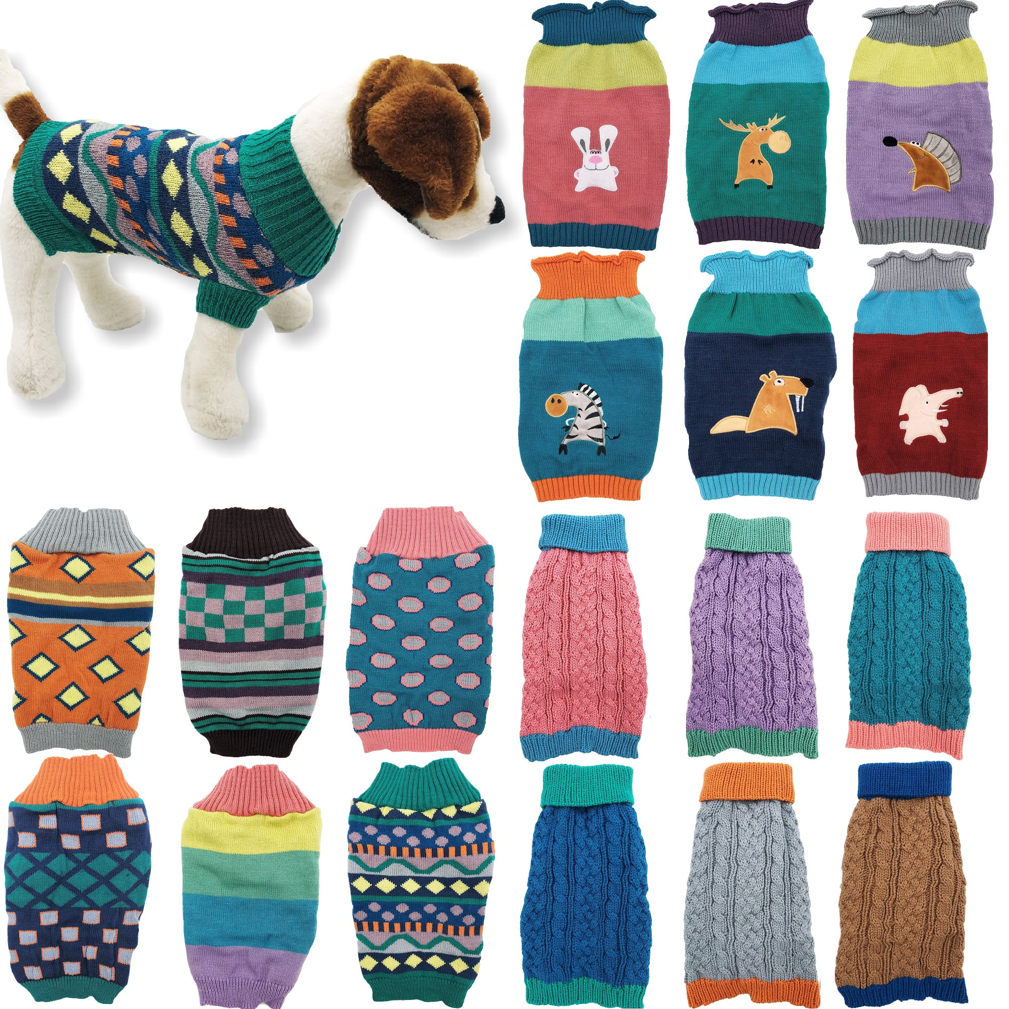 Dog Cat Pet Cotton Stretchy Polo Knitted Jumper Puppy Winter Warm 3 Colours
