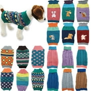 Dog Sweater Knitwear Winter Warm Clothes Puppy Cat Small Large Pet sz XXS: Length - 8"