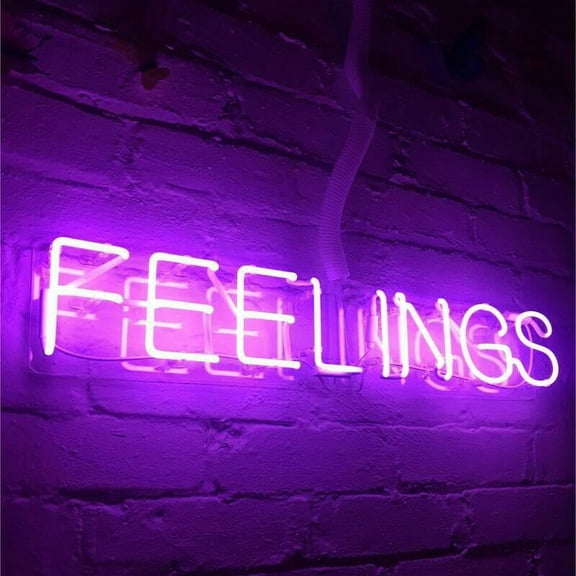 Queen Sense 20" Feelings Neon Sign Outline Acrylic Panel With Dimmer Man Cave Handmade Neon Light 120FEELINGSP