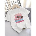 thumbnail image 1 of Girls' 2nd Grade Vibes Graphic Cotton T-Shirt - Lightweight Short Sleeve Top with Leopard Print Accents, Summer Casual Round Neck Tee for Youngsters, Casual Youngsters Wear | Stretchable Material, 1 of 6