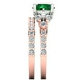 thumbnail image 3 of Clara Pucci 18K Rose/White Gold 2.94 Simulated Emerald Engraveable Engagement Ring + Wedding Band Set, 3 of 7