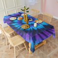 thumbnail image 3 of Blue Purple Tie Dye Mandala Pattern Rectangle Tablecloth 60"x102",Waterproof Polyester Rectangle Table Cloth, Wipeable Spillproof Polyester Tablecloth for Dining, Camping, Indoor and Outdoor, 3 of 6