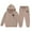 Khaki, variant on Utlike Girls Hoodie Outfits Middle And Large Children'S Long Sleeved Solid Color Letter Print Hooded Sweatshirt And Pants Set Cute Clothing Set For Girl Size 2 Years-3 Years
