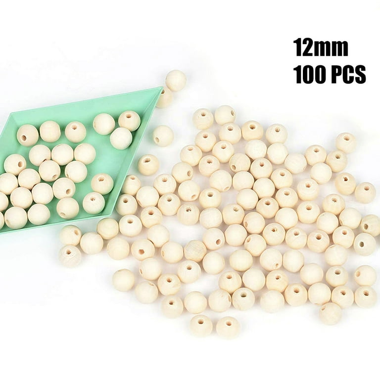 120pcs Unfinished Wood Beads DIY Crafts Supplies Half Wooden Beads