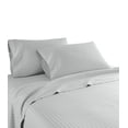 thumbnail image 5 of 1200 Thread Count Queen Size Deep Pocket Stripe Cotton Sheet Set (Queen, Silver), 5 of 5