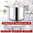 thumbnail image 6 of Vesteel 24 Quart Stock Pot with Lid, Stainless Steel Stockpot for Stewing Simmering, Tri-ply Construction for Induction Gas Electric Stove, Heavy Duty for Restaurant, Party, 6 of 8