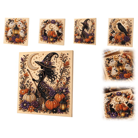 Halloween Ghost Pearl Art DIY Kit Diamond Art Spooky Cute 3d Diamond-Painting Crafts Cute Halloween Pearl Art Kit Creative DIY Seasonal Party Gift for Adults and Beginners