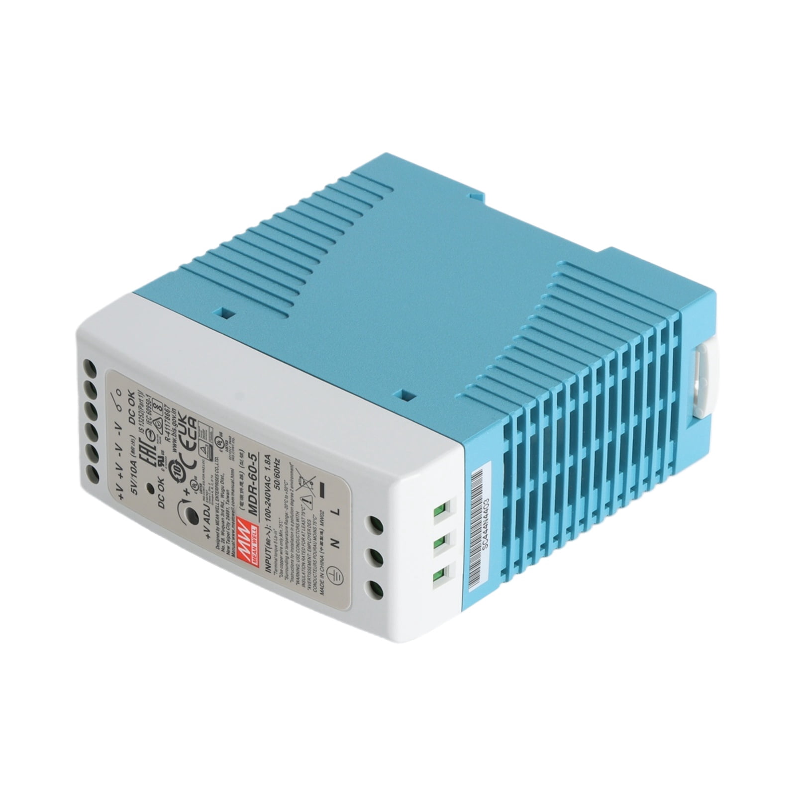 Feedannce 5V 10A 50W Industrial DIN Rail Power Supply, for Automation, MEAN WELL MDR-60-5