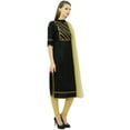 thumbnail image 5 of Atasi Women's Black Cotton Straight Suit Set Readymade Indian Casual Cloth-8, 5 of 8
